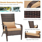 AECOJOY Patio Chairs High Back Wicker Outdoor Dining Chair(Set of 2)