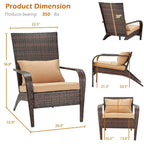 AECOJOY Patio Chairs High Back Wicker Outdoor Dining Chair(Set of 2)