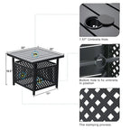 3-piece Patio Bistro Set, Rattan Chairs and Metal Side Table with Umbrella Hole