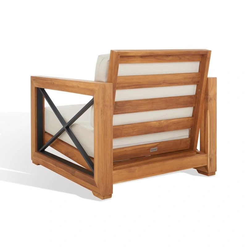 SAFAVIEH Couture Beth Outdoor Teak Club Chair - 32W x 37D x 29H