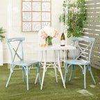 Iron Farmhouse Outdoor Dining Chair (Set of 2) - 22 x 19 x 35