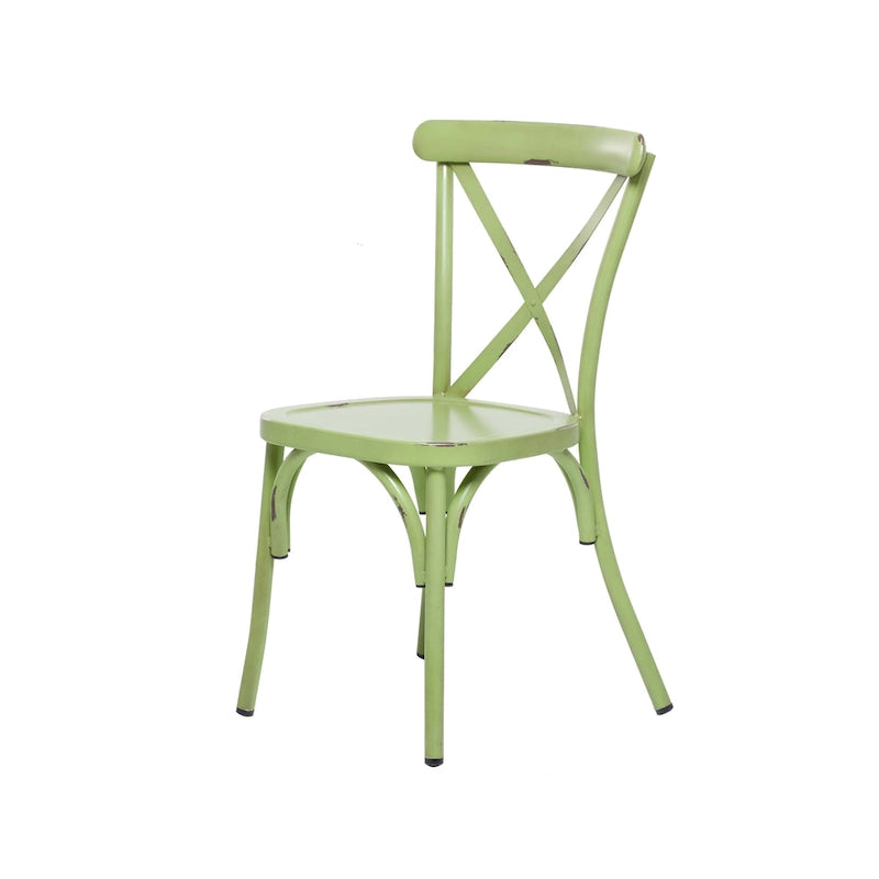 Iron Farmhouse Outdoor Dining Chair (Set of 2) - 22 x 19 x 35