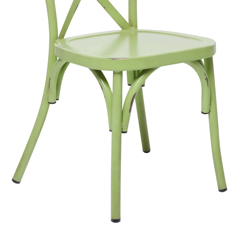 Iron Farmhouse Outdoor Dining Chair (Set of 2) - 22 x 19 x 35