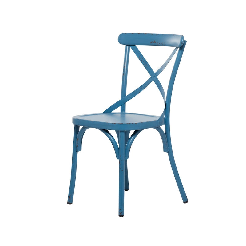 Iron Farmhouse Outdoor Dining Chair (Set of 2) - 22 x 19 x 35