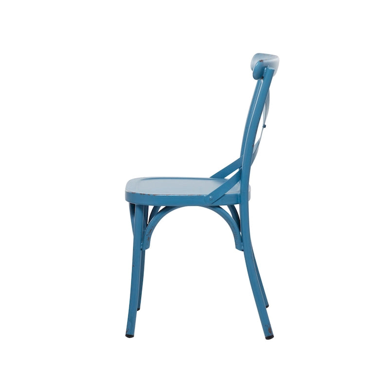 Iron Farmhouse Outdoor Dining Chair (Set of 2) - 22 x 19 x 35