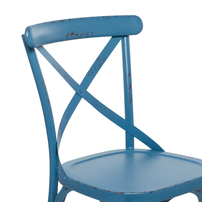 Iron Farmhouse Outdoor Dining Chair (Set of 2) - 22 x 19 x 35