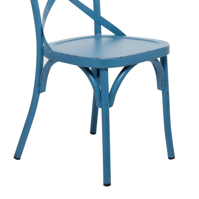 Iron Farmhouse Outdoor Dining Chair (Set of 2) - 22 x 19 x 35