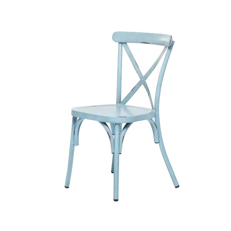 Iron Farmhouse Outdoor Dining Chair (Set of 2) - 22 x 19 x 35