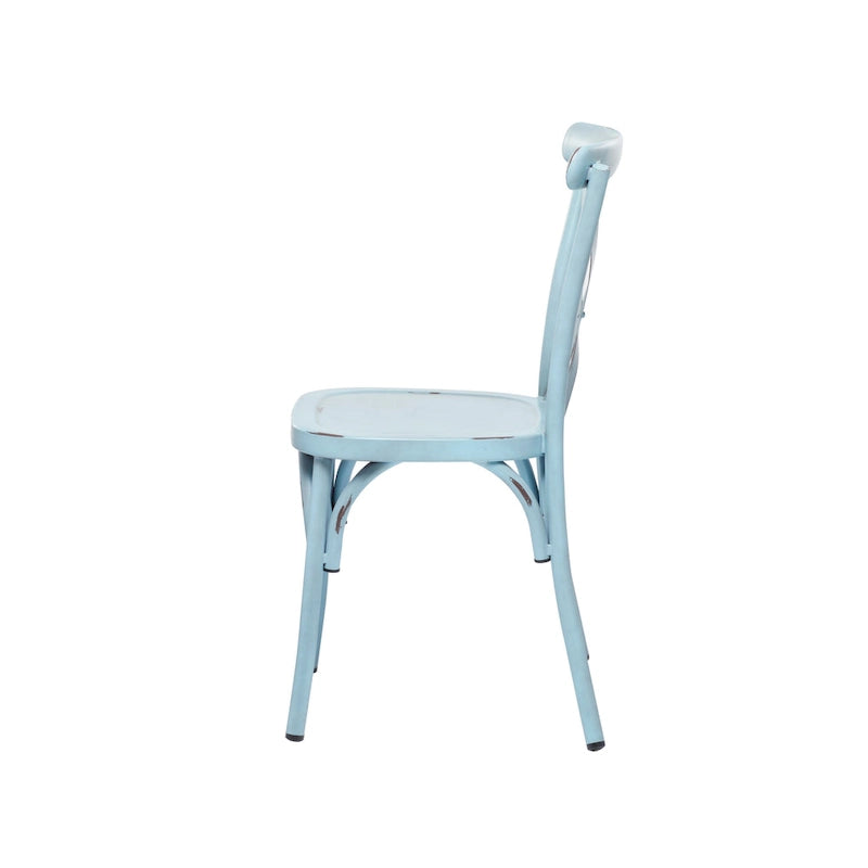 Iron Farmhouse Outdoor Dining Chair (Set of 2) - 22 x 19 x 35