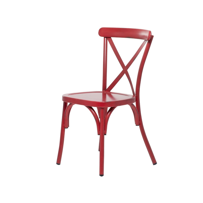 Iron Farmhouse Outdoor Dining Chair (Set of 2) - 22 x 19 x 35