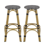 Starla Outdoor Aluminum and Wicker 29.5 Inch Barstools (Set of 2) by Christopher Knight Home - N/A
