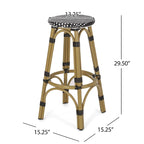 Starla Outdoor Aluminum and Wicker 29.5 Inch Barstools (Set of 2) by Christopher Knight Home - N/A