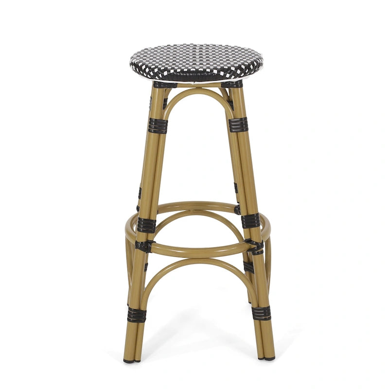 Starla Outdoor Aluminum and Wicker 29.5 Inch Barstools (Set of 2) by Christopher Knight Home - N/A