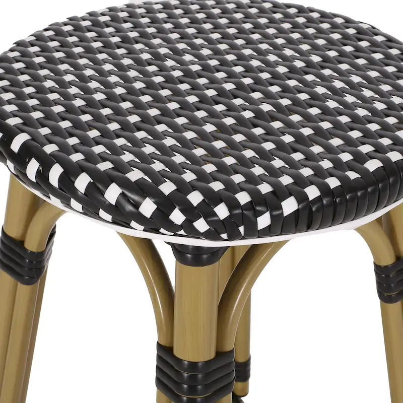 Starla Outdoor Aluminum and Wicker 29.5 Inch Barstools (Set of 2) by Christopher Knight Home - N/A