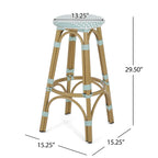 Starla Outdoor Aluminum and Wicker 29.5 Inch Barstools (Set of 2) by Christopher Knight Home - N/A