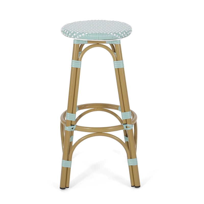 Starla Outdoor Aluminum and Wicker 29.5 Inch Barstools (Set of 2) by Christopher Knight Home - N/A