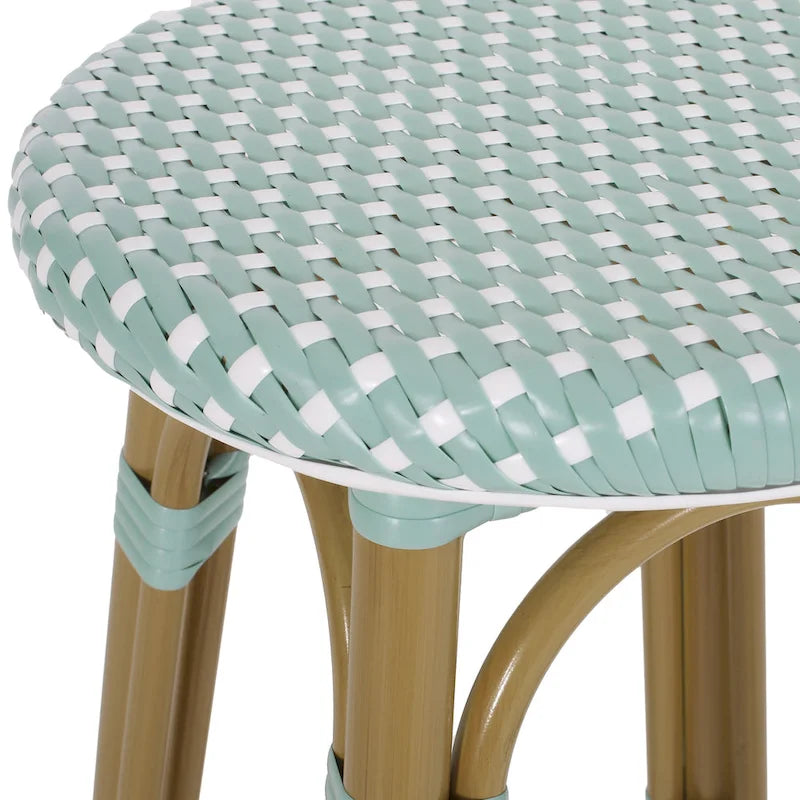 Starla Outdoor Aluminum and Wicker 29.5 Inch Barstools (Set of 2) by Christopher Knight Home - N/A