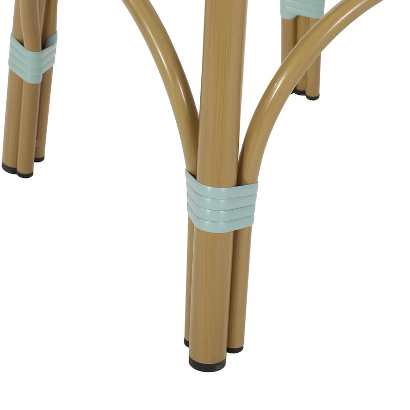 Starla Outdoor Aluminum and Wicker 29.5 Inch Barstools (Set of 2) by Christopher Knight Home - N/A