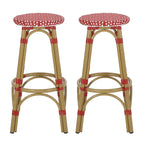 Starla Outdoor Aluminum and Wicker 29.5 Inch Barstools (Set of 2) by Christopher Knight Home - N/A