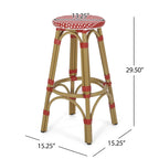 Starla Outdoor Aluminum and Wicker 29.5 Inch Barstools (Set of 2) by Christopher Knight Home - N/A