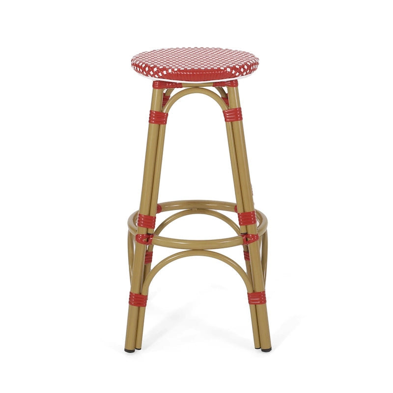 Starla Outdoor Aluminum and Wicker 29.5 Inch Barstools (Set of 2) by Christopher Knight Home - N/A