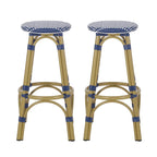 Starla Outdoor Aluminum and Wicker 29.5 Inch Barstools (Set of 2) by Christopher Knight Home - N/A