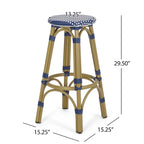 Starla Outdoor Aluminum and Wicker 29.5 Inch Barstools (Set of 2) by Christopher Knight Home - N/A