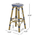 Starla Outdoor Aluminum and Wicker 29.5 Inch Barstools (Set of 2) by Christopher Knight Home - N/A