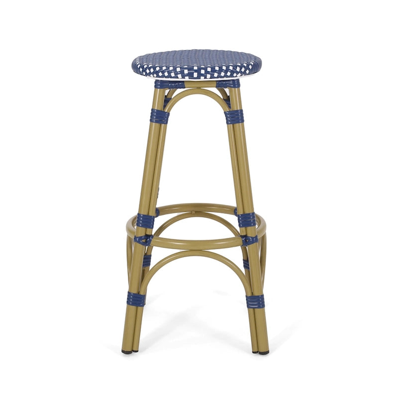 Starla Outdoor Aluminum and Wicker 29.5 Inch Barstools (Set of 2) by Christopher Knight Home - N/A