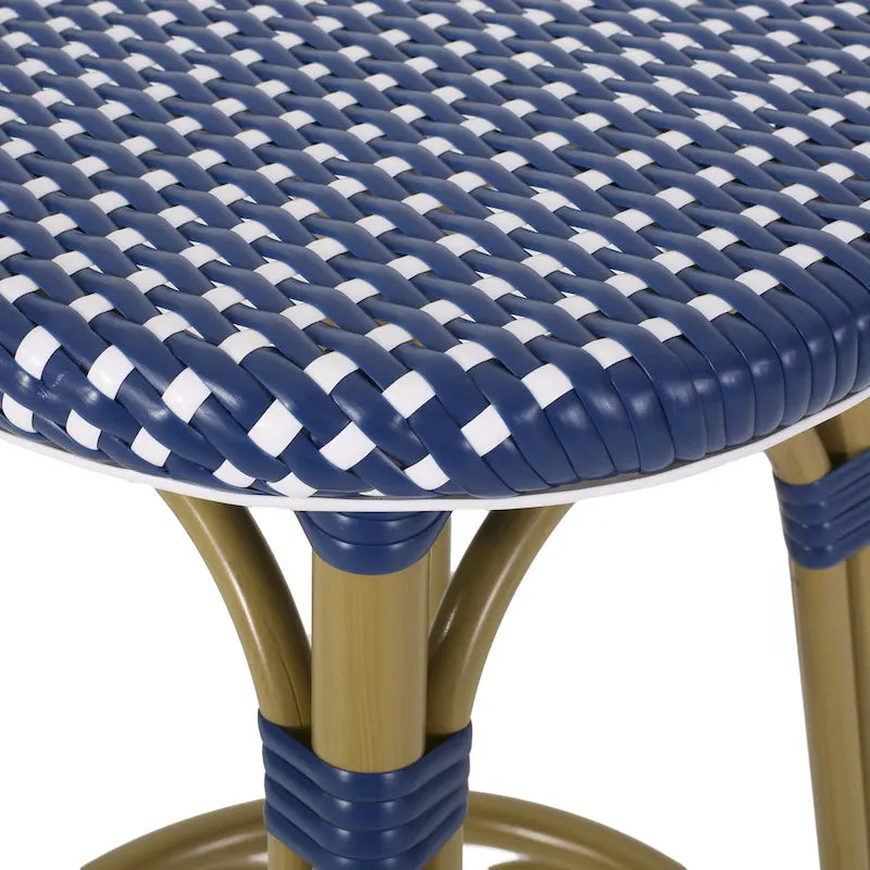 Starla Outdoor Aluminum and Wicker 29.5 Inch Barstools (Set of 2) by Christopher Knight Home - N/A