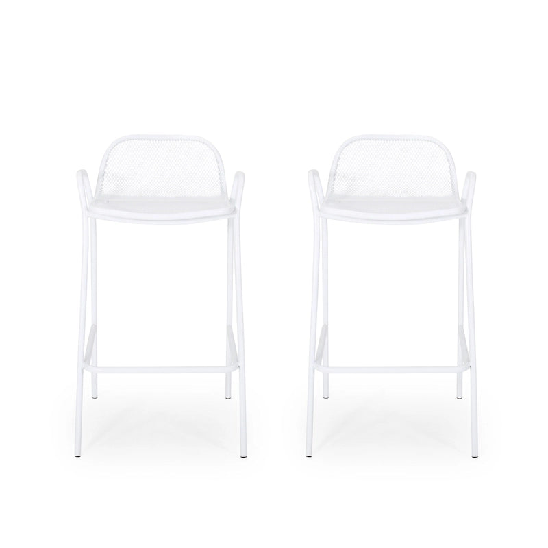Baltimore Outdoor Modern Barstool (Set of 2) by Christopher Knight Home