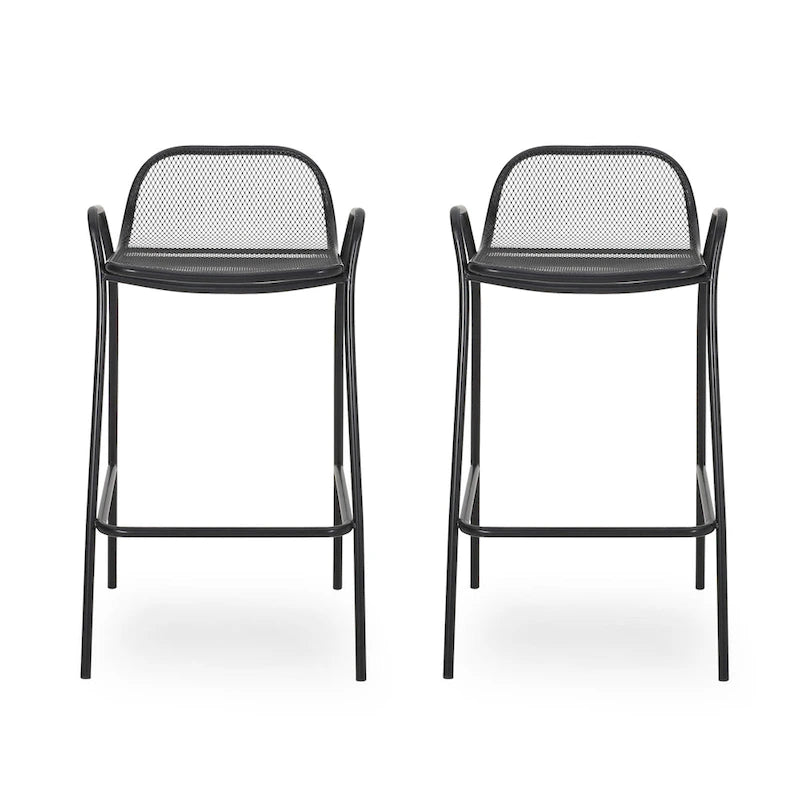 Baltimore Outdoor Modern Barstool (Set of 2) by Christopher Knight Home