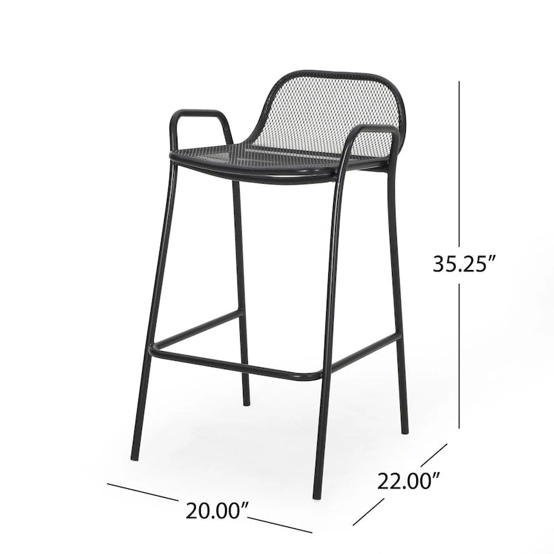 Baltimore Outdoor Modern Barstool (Set of 2) by Christopher Knight Home
