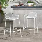 Baltimore Outdoor Modern Barstool (Set of 2) by Christopher Knight Home