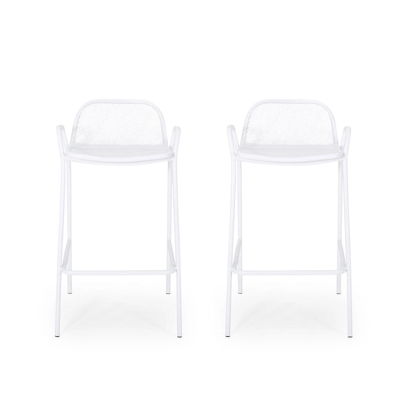 Baltimore Outdoor Modern Barstool (Set of 2) by Christopher Knight Home