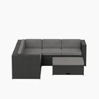 Ander Outdoor Patio Sectional Sofa Conversation Set with Cushions