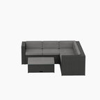 Ander Outdoor Patio Sectional Sofa Conversation Set with Cushions