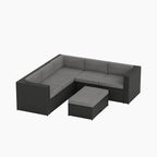 Ander Outdoor Patio Sectional Sofa Conversation Set with Cushions
