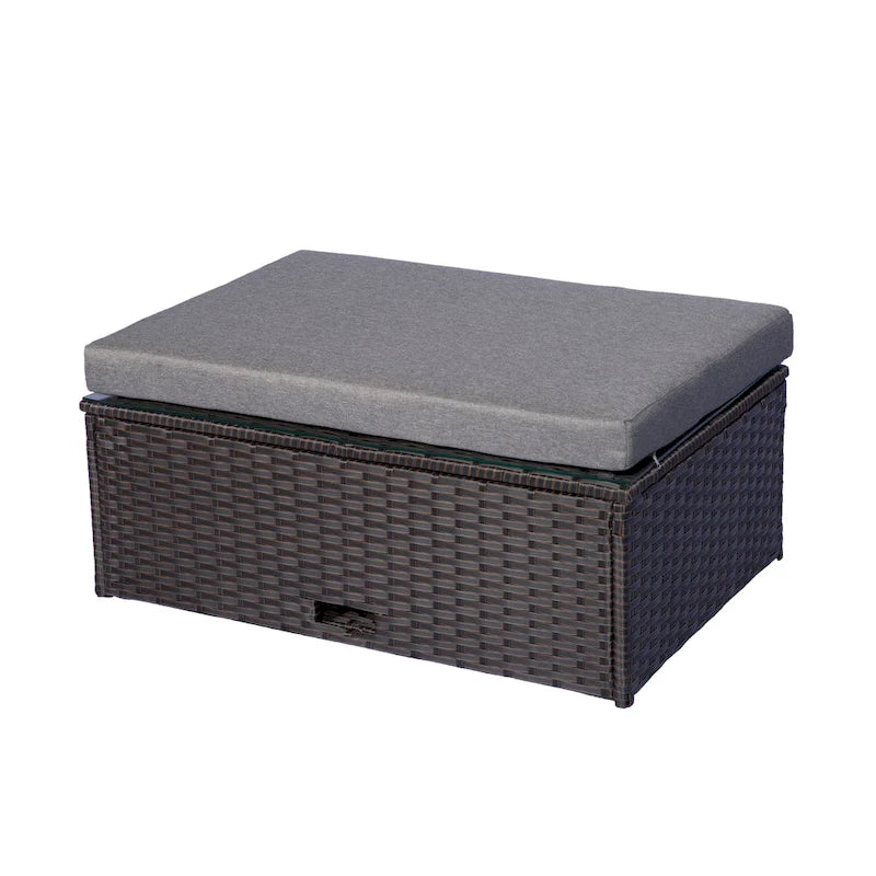 Ander Outdoor Patio Sectional Sofa Conversation Set with Cushions
