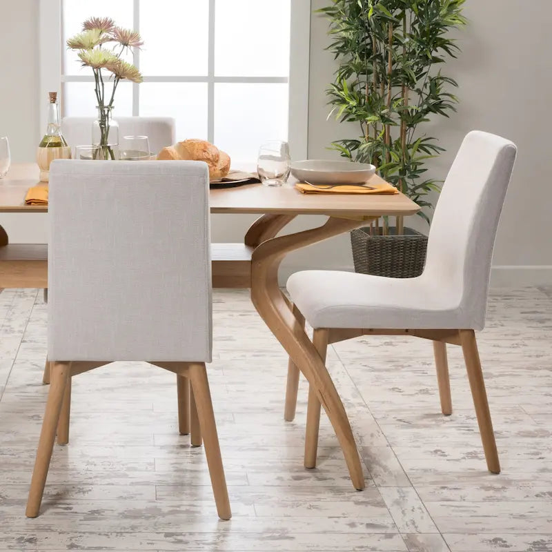 Orrin Mid-Century Fabric Dining Chair (Set of 2) by