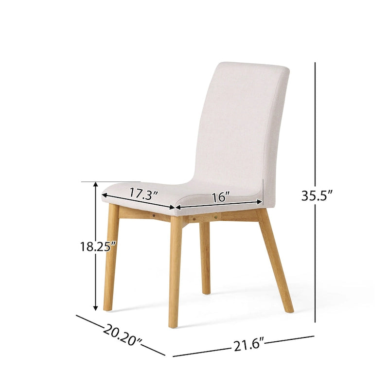 Orrin Mid-Century Fabric Dining Chair (Set of 2) by