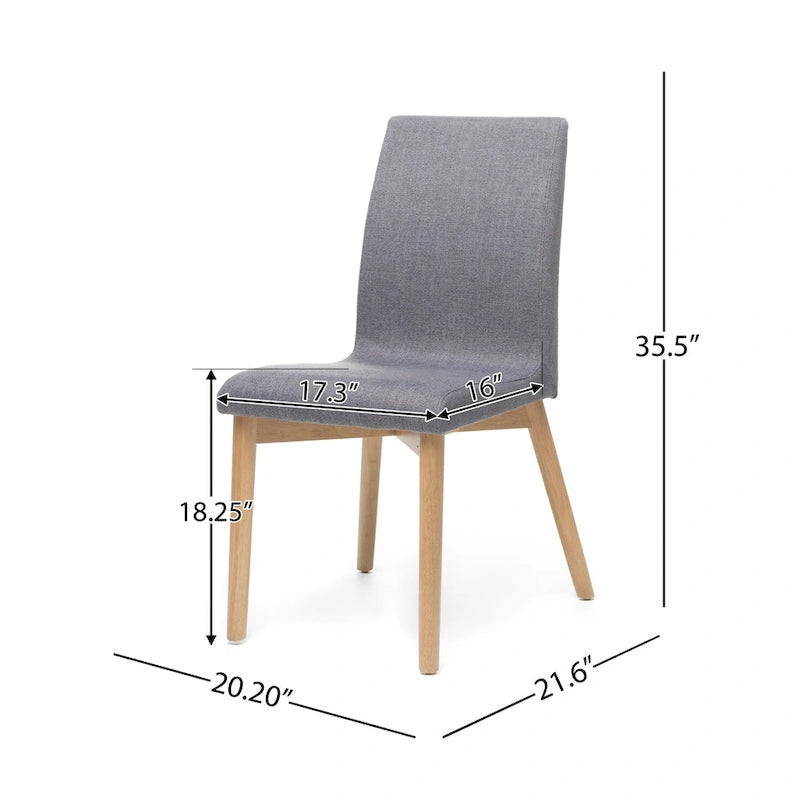 Orrin Mid-Century Fabric Dining Chair (Set of 2) by