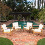 Peyton Outdoor Wooden Club Chair (Set of 4) by Christopher Knight Home