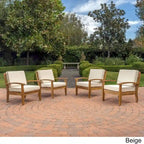 Peyton Outdoor Wooden Club Chair (Set of 4) by Christopher Knight Home