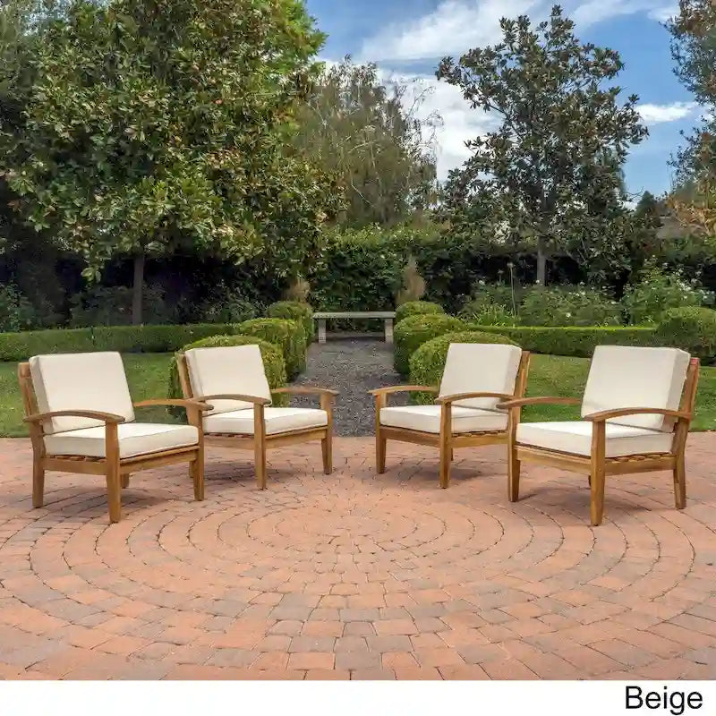 Peyton Outdoor Wooden Club Chair (Set of 4) by Christopher Knight Home