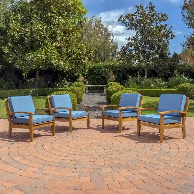 Peyton Outdoor Wooden Club Chair (Set of 4) by Christopher Knight Home