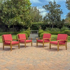 Peyton Outdoor Wooden Club Chair (Set of 4) by Christopher Knight Home