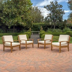 Peyton Outdoor Wooden Club Chair (Set of 4) by Christopher Knight Home