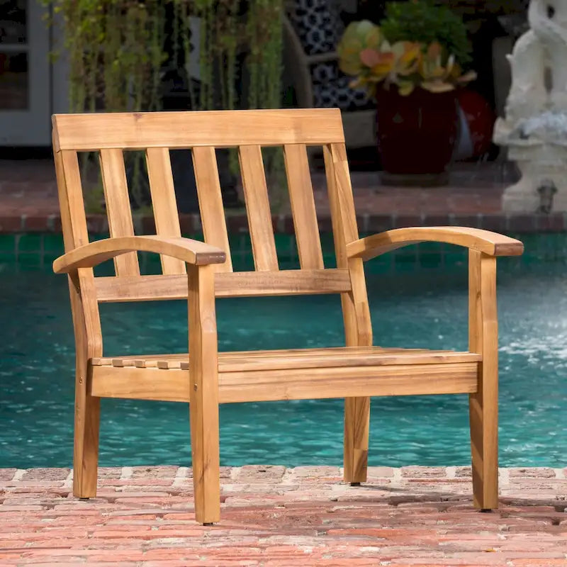 Peyton Outdoor Wooden Club Chair (Set of 4) by Christopher Knight Home