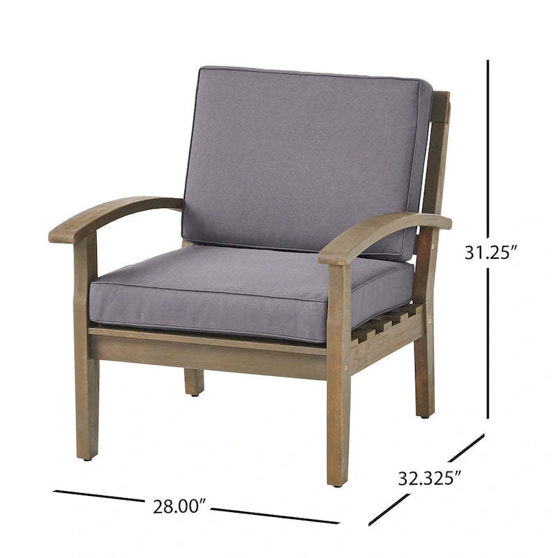 Peyton Outdoor Wooden Club Chair (Set of 4) by Christopher Knight Home